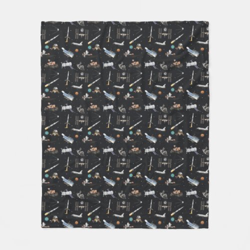 Space Exploration Pattern Fleece Blanket