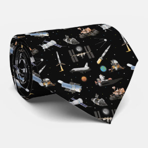 Space Exploration Pattern Neck Tie