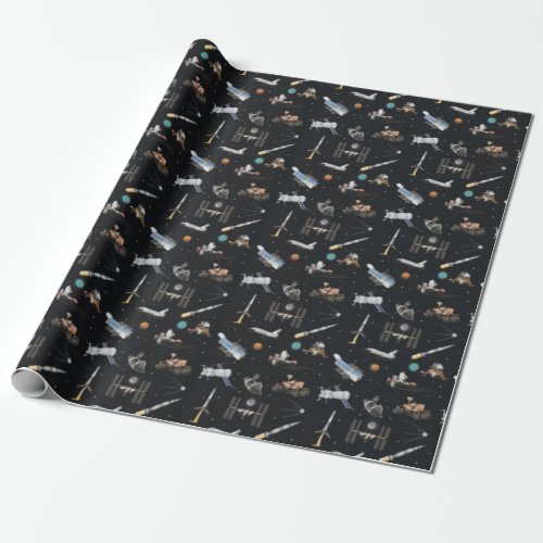 Space Exploration Pattern Wrapping Paper