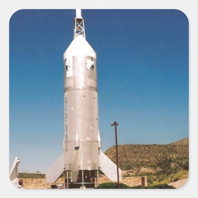 Space Exploration Rocket Square Sticker (Front)