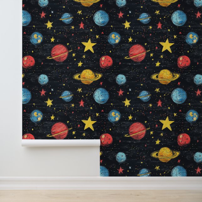 Space exploration wallpaper with retro aesthetics wallpaper  (Application)