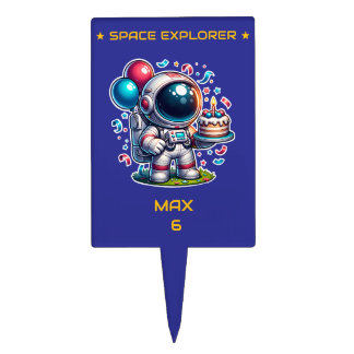 Space Explorer Astronaut Birthday Cupcake Topper 
