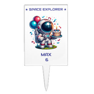 Space Explorer Astronaut Birthday Cupcake Topper