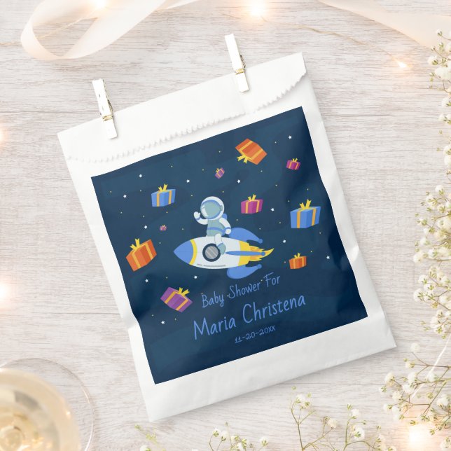 Space Explorer Baby Shower Favor Bag (Clipped)