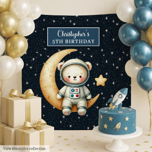 Space Explorer Bear Backdrop for Birthday Boy