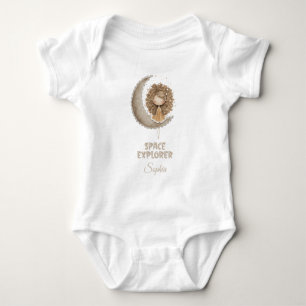 Space Explorer Fairy Moon Personalized Custom Name Baby Bodysuit