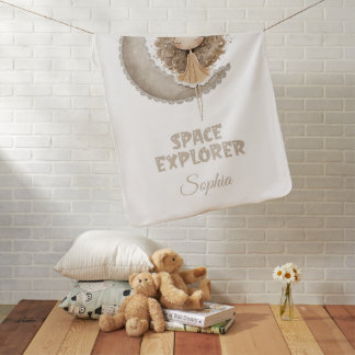 Space Explorer Fairy Moon – Personalized Name Baby Blanket