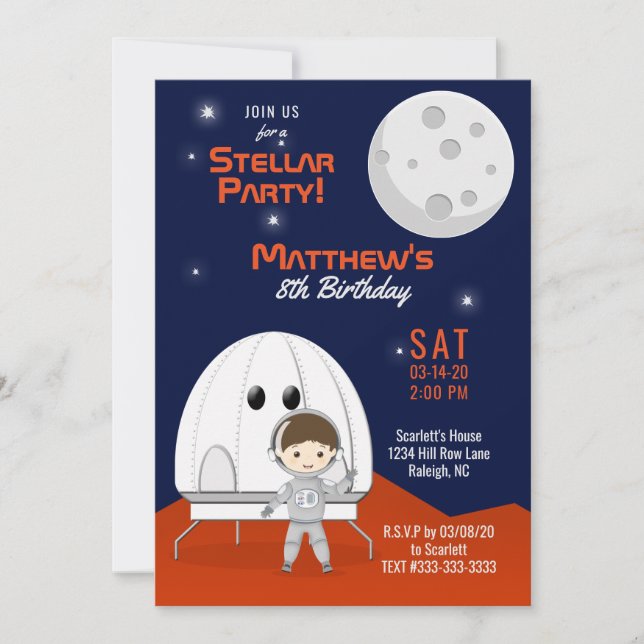 Space Explorer Invitation (Front)