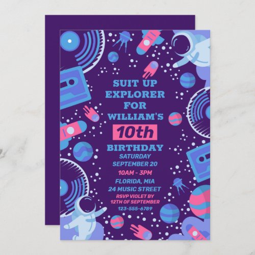 Space Explorer Invitation