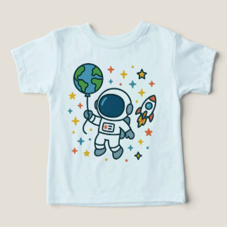 Space Explorer Kid – Astronaut with Earth Balloon  Toddler T-shirt