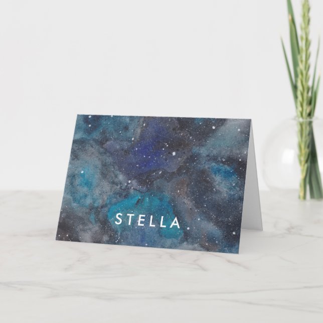Space Explorer Letterpress Thank You Card (Front)