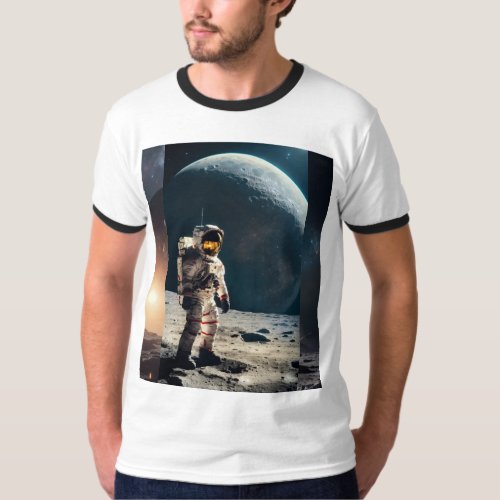  Space Explorer on the Moon T_Shirt