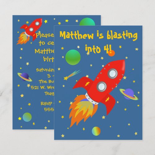 Space Explorer small Invitation