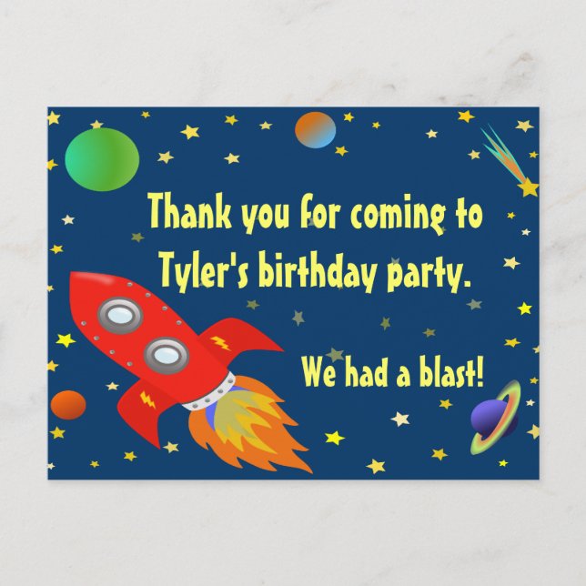 Space Explorer Thank You Postcard (Front)