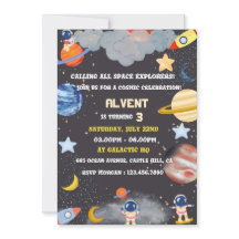 Space Explorers Birthday Invitation for Kids