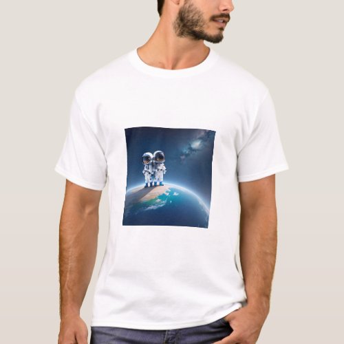 Space Explorers Journeying Among the Stars T_Shirt