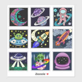 Space Explorers Kids Sticker Sheet