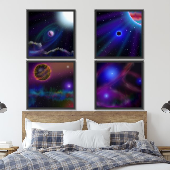 Space Fantasies Mysterious Planets Wall Art Sets (Bedroom)