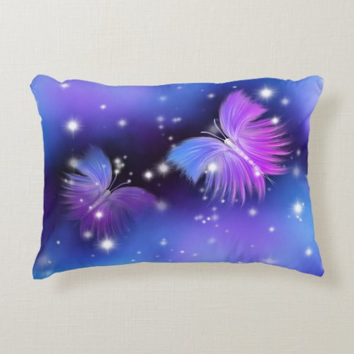 Space Fantasy Butterflies Cosmic Accent Pillow