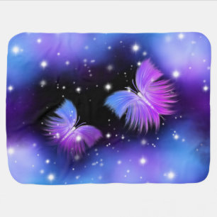 Space Fantasy Butterflies Cosmic Baby Blanket
