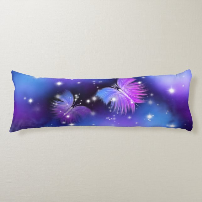 Space Fantasy Butterflies Cosmic Body Pillow (Front)