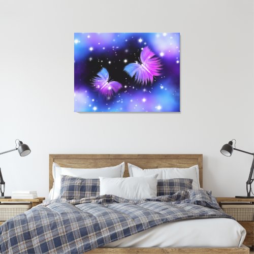 Space Fantasy Butterflies Cosmic Canvas Print