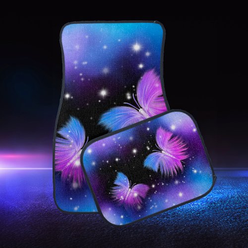 Space Fantasy Butterflies Cosmic Car Floor Mat