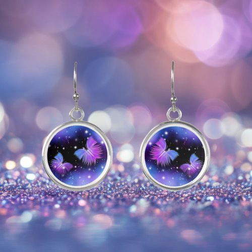 Space Fantasy Butterflies Cosmic Earrings