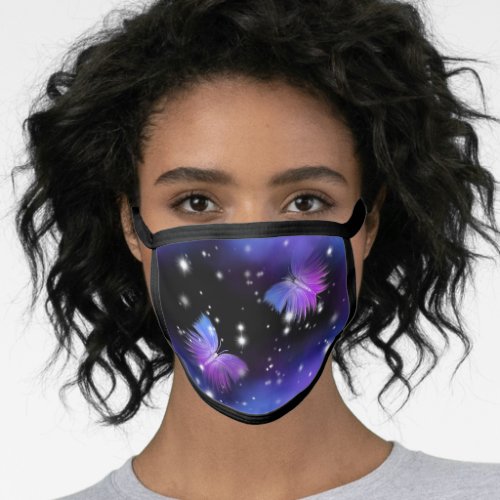 Space Fantasy Butterflies Cosmic Face Mask