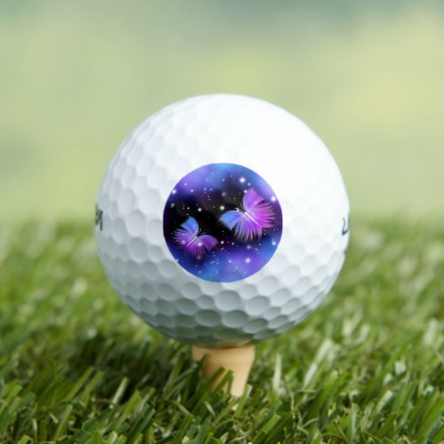 Space Fantasy Butterflies Cosmic Golf Balls
