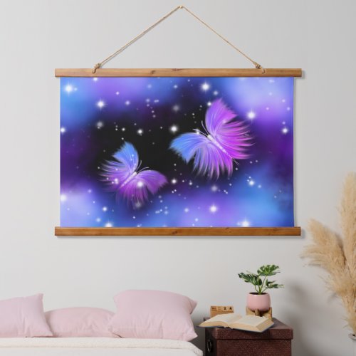 Space Fantasy Butterflies Cosmic Hanging Tapestry