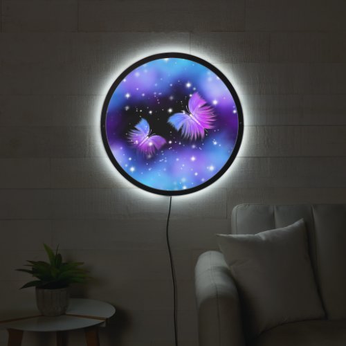 Space Fantasy Butterflies Cosmic LED Sign