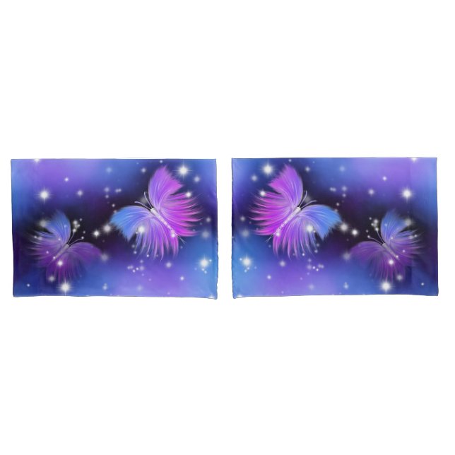Space Fantasy Butterflies Cosmic Pillow Case (Front-Set)