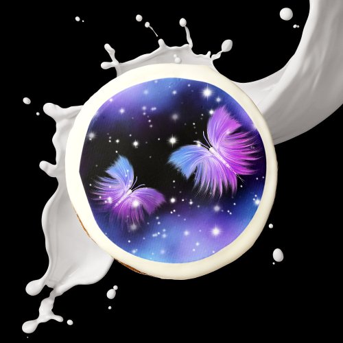 Space Fantasy Butterflies Cosmic Sugar Cookie
