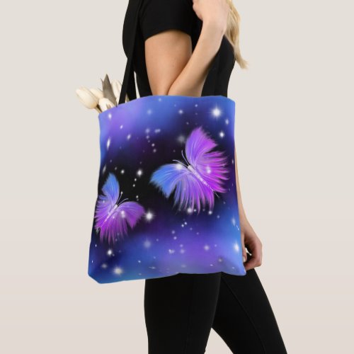 Space Fantasy Butterflies Cosmic Tote Bag
