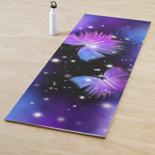 Space Fantasy Butterflies Cosmic Yoga Mat