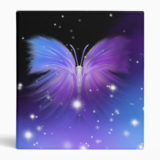 Space Fantasy Butterfly Cosmic 3 Ring Binder (Front)