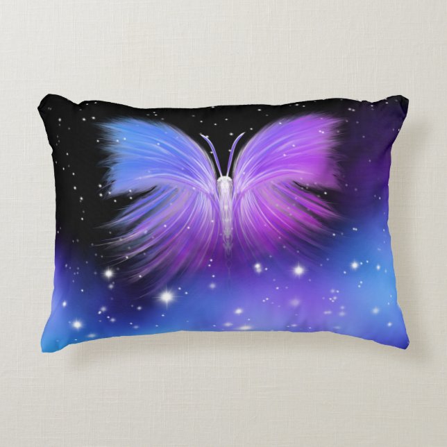 Space Fantasy Butterfly Cosmic Accent Pillow (Front)