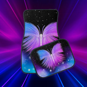 Space Fantasy Butterfly Cosmic Car Floor Mat