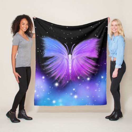 Space Fantasy Butterfly Cosmic Fleece Blanket