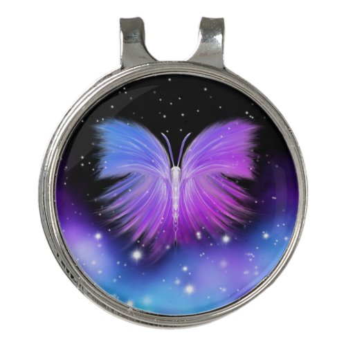 Space Fantasy Butterfly Cosmic Golf Hat Clip