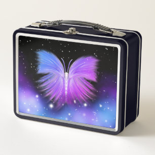 Space Fantasy Butterfly Cosmic Metal Lunch Box