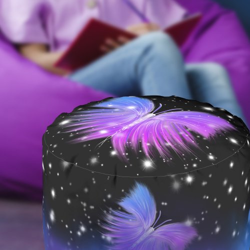 Space Fantasy Butterfly Cosmic Pouf