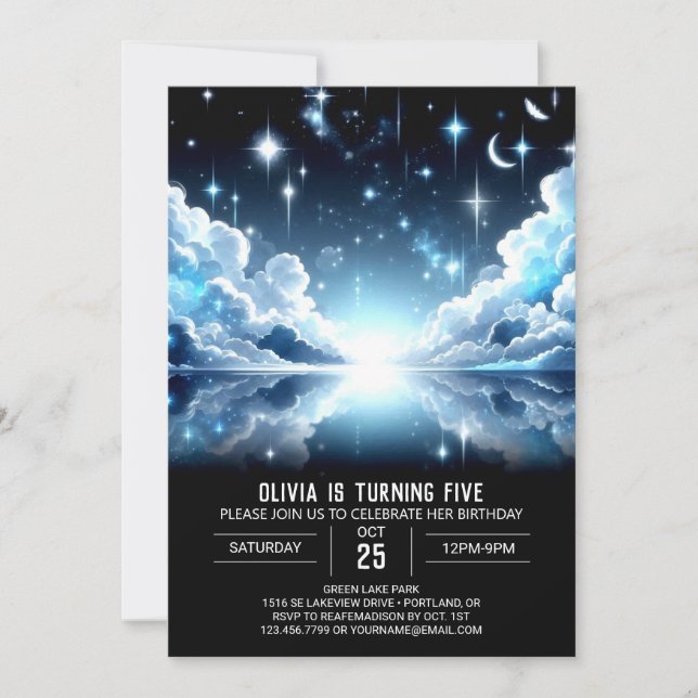 Space Fantasy Celestial Digital Birthday Invitation (Front)
