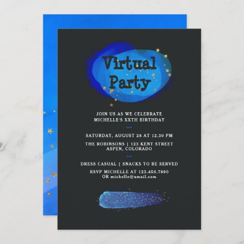 Space Fantasy Virtual Birthday Party Invitation