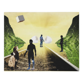 space faux canvas print