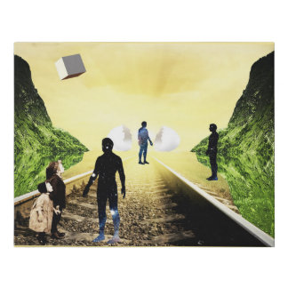 space faux canvas print