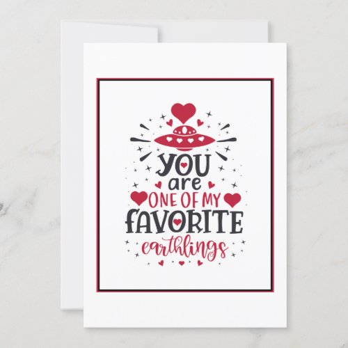 Space Favorite Human Fun Heart Valentine Greeting Holiday Card