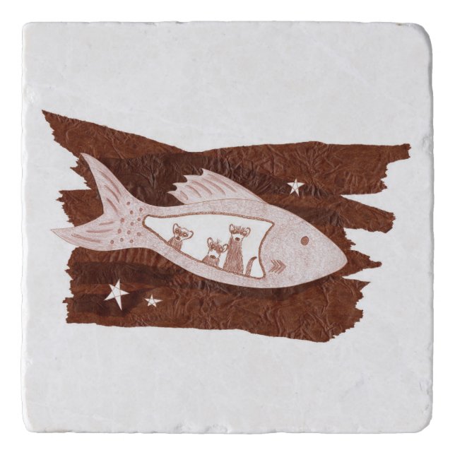 Space Ferrets Trivet (Front)
