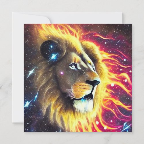 Space Fire Lion Card